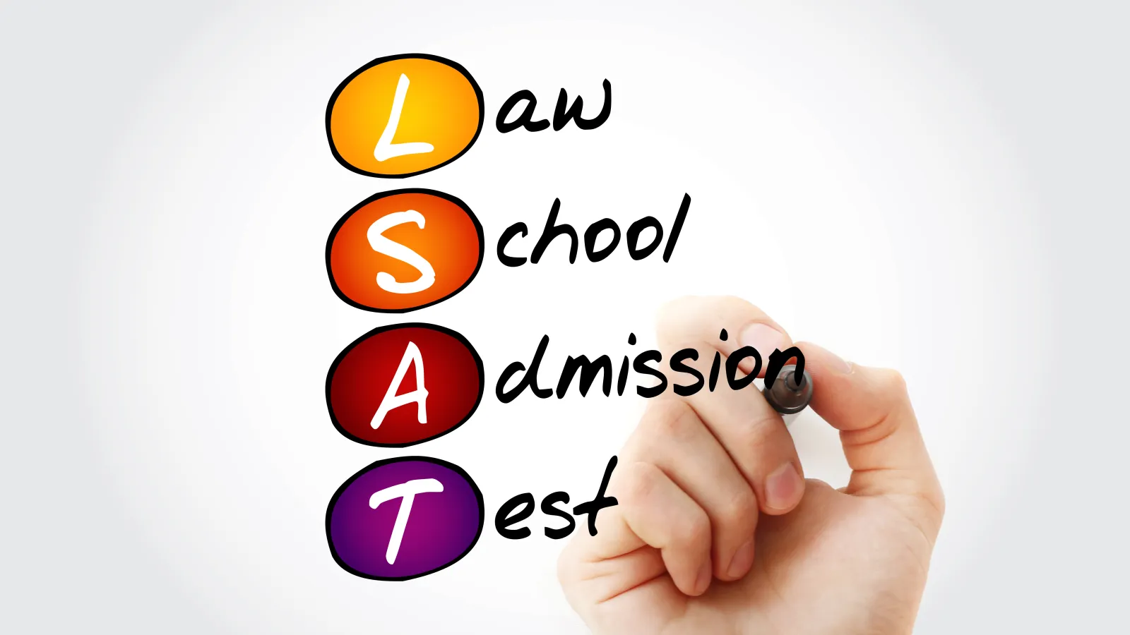 Hand writing out LSAT words